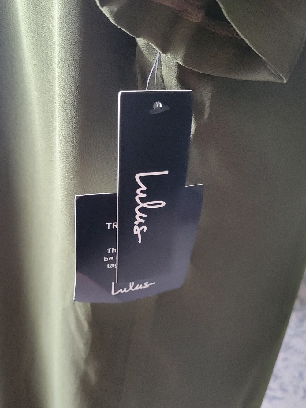 Lulu's Shift & Shout Olive Green Shift Mini Dress Large New With Tags - Picture 7 of 9